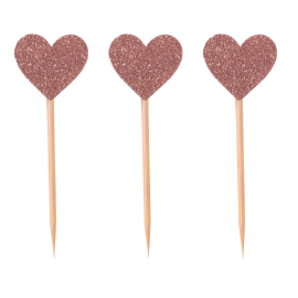 pique coeur rose gold x12pcs 7.5cm