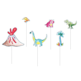 pique à gâteaux dinosaures x6pcs