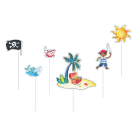 pique à gâteaux pirates x6pcs