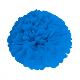 pompon satin bleu nuit 40cm