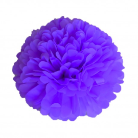 pompon satin bleu glacier 15cm