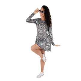 robe disco argent adulte l/xl face 1