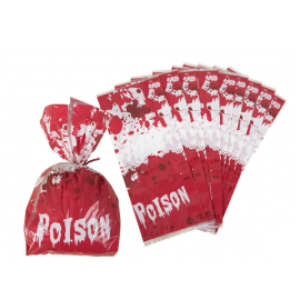 sachet plastique à bonbons sanglants poison x20pcs