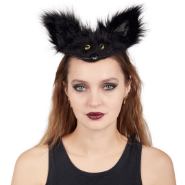 serre-tête chauve-souris noir
