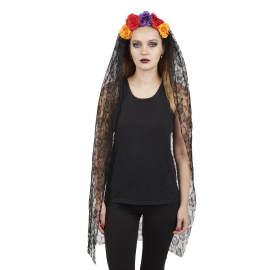 serre-tête voile day of the dead face