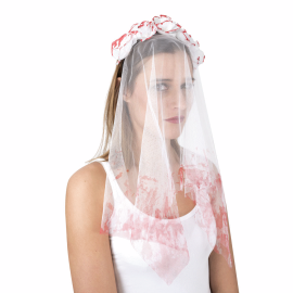 serre-tête voile de mariée sanglant