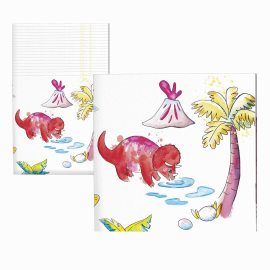 serviettes dinosaures 33cm x20pcs