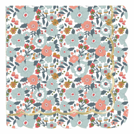 serviettes - 33x33 cm - fleurs