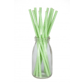 set de 10 pailles carton chevrons vert pastel