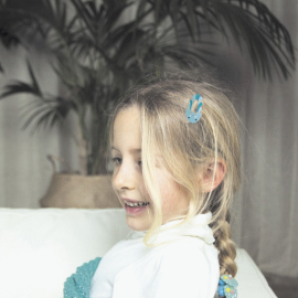 set de 2 barrettes pieuvre bleu ambiance