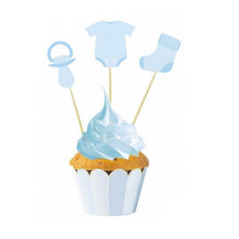 set de 3 cake toppers bébé garçon