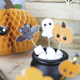 set de 3 cake toppers sweety halloween ambiance