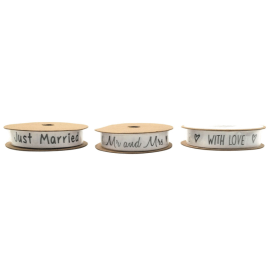set de 3 rubans imprimé mariage