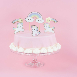 set de 6 décorations bébé licorne ambiance 