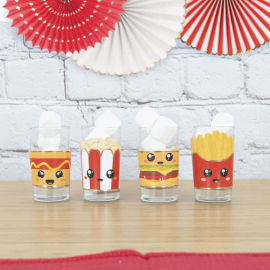 set de 8 décorations pour verres salty junk food