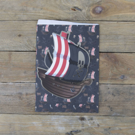 set de 8 invitations en carton pirate ambiance