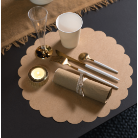 Set de table Festonné Naturel x 6 pièces