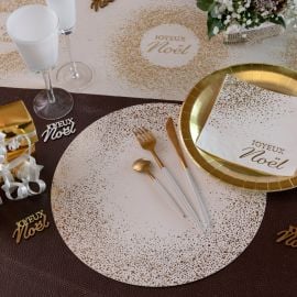 Set de table Rond Blanc pailleté x 6 pièces