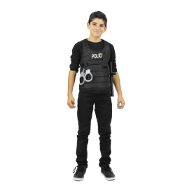 déguisement set policier 7/9 ans face