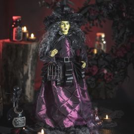 Coiffe gothique fleurs noires avec voile 25x45 cm Halloween – pas cher Badaboum.fr