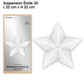 Suspension 3D Etoile Blanche 