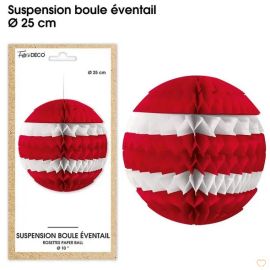 Suspension Boule eventail Rouge 25cm