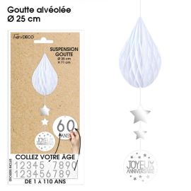 24 Serviettes en papier argent Anniversaire 20 ans - 33x33 cm - Lot de 24 - 3 plis