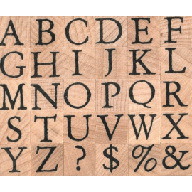 Tampon Bois Alphabet Majuscule pas cher