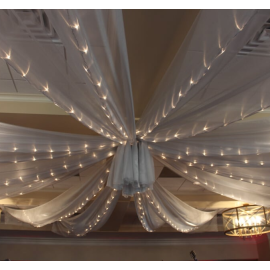 Tenture mariage pas cher en Organza Blanc 50 mètres - decoration fetes pas cher - Badaboum.fr