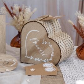 Urne tirelire pas cher forme coeur naturelle