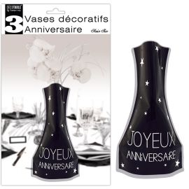 Chemin de table Joyeux anniversaire en organza - Rose gold - 28 cm de large x 5 m de long