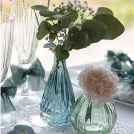 Vase Diamant en verre Bleu Canard