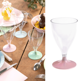 verre à vin en plastique durable rose pas cher