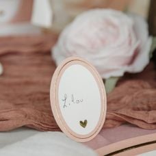 10 Marque-Places Baptême Rose Blanc et Or