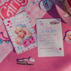 6 cartes d'invitation anniversaire Girly