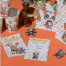 6 cartes d'invitation anniversaire Happy Cop's