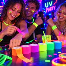 Set de 6 rubans adhésifs UV néon Réactifs à la lumière noire
