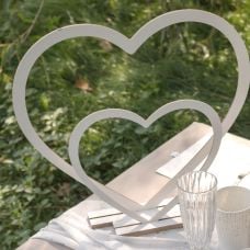 Centre de table mariage décor Cœur Blanc