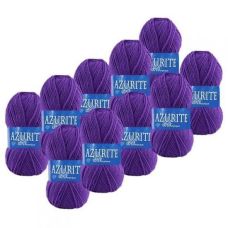 Lot De 10 Pelotes Laine Mohair Fantaisie Violet/pompons - Pour Tricot/crochet, France, Neuf