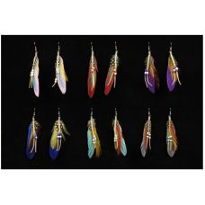 Boucles D'oreilles Pendantes Fantaisie – Bleu Marine Et Argenté, Motif étoile/oiseau (neuves)