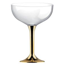 Lot De 20 Flûtes à Champagne Pailletées Dorées - Verres Plastique Réutilisables 150 Ml Pour Mariages, Anniversaires Et Fêtes
