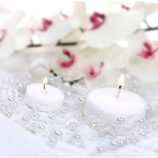 Rouleau De Guirlande Perles Blanches 5mm X 40m - Décoration DIY, Mariage, Bouquet, Fête (plastique)