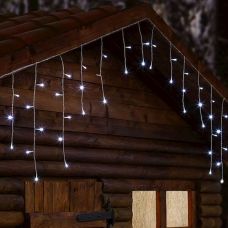 Guirlande LED Stalactite Blanc Froid - 10 Mètres, 260 LEDs, 8 Animations - IP44 Pour Extérieur Ou Intérieur