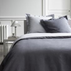 Couette bicolore 140x200 cm gris foncé et gris clair 300g/m2 | ID Market