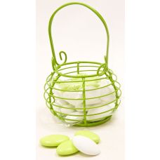 Panier Ronde Grand Taille Originale Pour Dragées - Mariage, Henné, Fiançailles - Dentelle Blanche