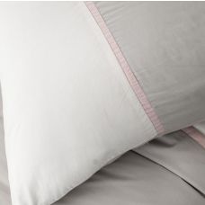Housse de couette percale 220x240 cm Bicolore Zinc Chantilly Rose poudre