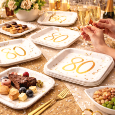 Vaisselle De Fête Disco Des Années 80 - Gobelets En Carton - Assiettes