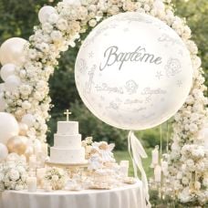Ballon géant Baptême blanc Ø 116 cm 