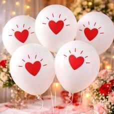 Ballon mariage LOVE “À la folie” blanc en latex Ø 30 cm x6 pièces