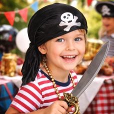 Lot De 8 Bandanas Pirates Rouge+Noir – Déguisement Enfant Halloween – Accessoires Thématique Aventure
